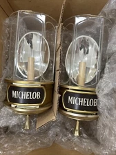 ORIGINAL SET VINTAGE Michelob Beer Electric Globe Light Wall Sconces Excellent
