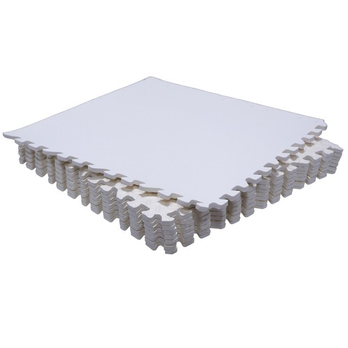 8 Stück EVA Schaum Übungsfliesen Bodenmatte Fitnessstudio Boden Fitness Yoga Training 24x24 Weiß - Bild 6 von 7