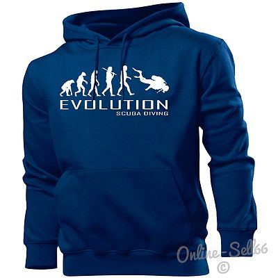 Scuba Diving Evolution Hoodie Herren Damen Kinder Hoody Sport Wasser Urlaub Strand