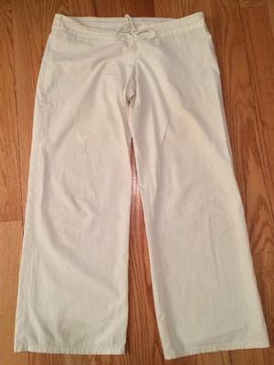 Burberry London Women's Slacks Pants White Cotton