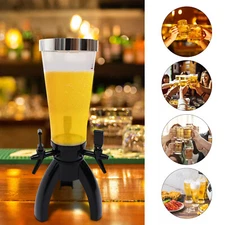 3L Beer Tower Dispenser, Spherical Beverage Dispenser Drink Tower with 3 Taps