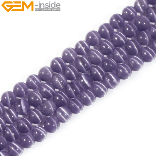 Verschiedene Farben Katzenauge Runde Glasperlen für Schmuckherstellung Strang 14 Zoll Massen - Bild 39 von 53