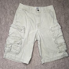 VTG Gap Mens 31 Cargo Shorts Heavyweight Canvas 100 Cotton Khaki Y2K