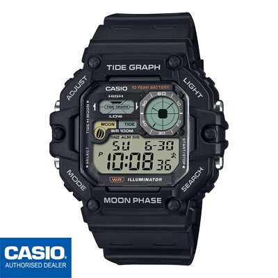 CASIO WS-1700H-1AVEF WS-1700H-1A Hombre Fases Lunares INDICADOR MAREAS Negro