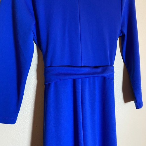 Lands' End Midikleid Wickeloptik 3/4 Arm Kobaltblau Karriere Größe S - Bild 6 von 10