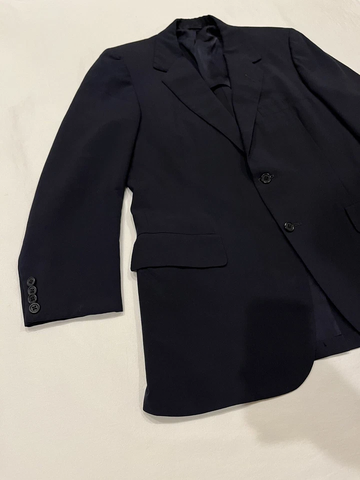 Abrigo Blazer Chaqueta Oxford Clothes 2 Botones Sólido Azul Marino Deportivo Para Hombre Talla 40R Foto 4 de 4