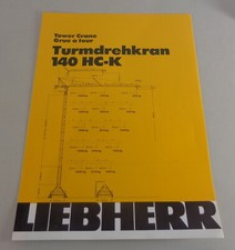 Scheda Dati / Descrizione Tecnica Liebherr Gru A Torre 140 HC-K Del 01/1983