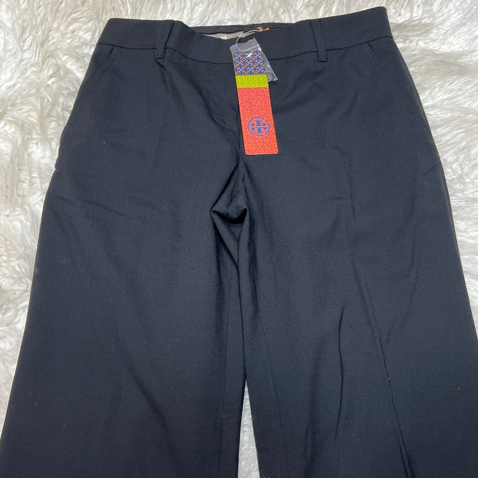 TORY BURCH FELISE PANTALONE NERO TAGLIA 2 LANA