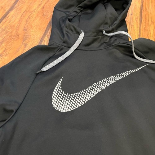 Nike Felpa con Cappuccio Uomo Large Nera Dri Fit Logo Swoosh Tasca Comfort Morbida Finto Collo - Foto 4 di 10