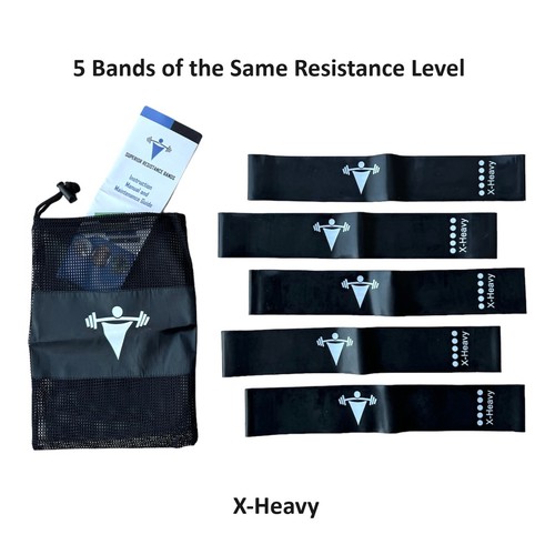 Resistance Bands Loop Set of 5 Exercise Workout Rehab Fitness Yoga Booty Band - Picture 2 of 17