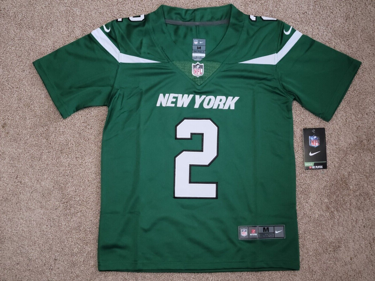 New York Jets Zach Wilson #2 Green Jersey Youth Medium All