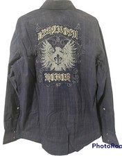 Wrangler Rock 47 Pearl Snap Western Shirt Mens Large Embroidered Honor Strength