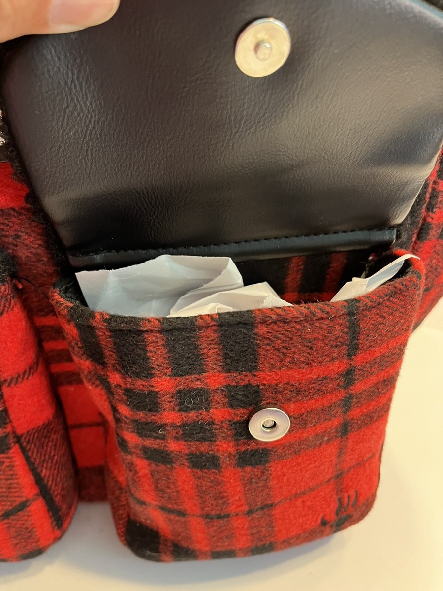 BEARPAW Red Black Buffalo Plaid Faux Shearling Trim  display picture 3
