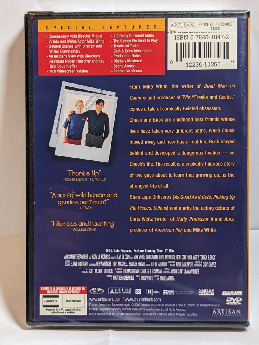 Chuck & Buck [DVD] Mike White, Chris Weitz BRAND NEW DVD