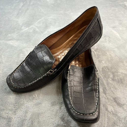 Walking Cradles Shoes Women's 10N Loafers Black Slip On Round Toe Casual Comfort - Picture 9 of 15