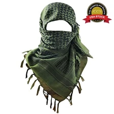 Shemagh Arab Keffiyeh Military Tactical Shawl Wrap Scarf Desert Army Scarves GRN