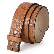 Western Belt without buckle for men Cowboy Cowgirl Leather Belts for Jeans
