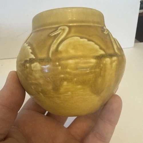 Rookwood Art Pottery Vase Swans Swimming 1920 Design Number 2097