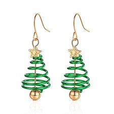 Christmas Earrings for Women Holiday Jingle Bell Bow Tree Snowflake Stars Drop D