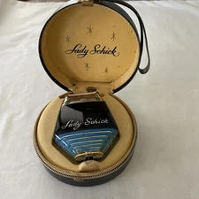 Vintage Lady Schick Electric Shaver with Case Blue & Black MCM - Tested Works