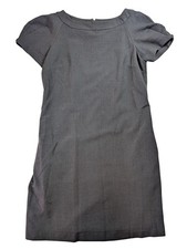 GAP Sheath Dress Charcoal Gray Boat Neck Cap Sleeve Pockets Womens 8