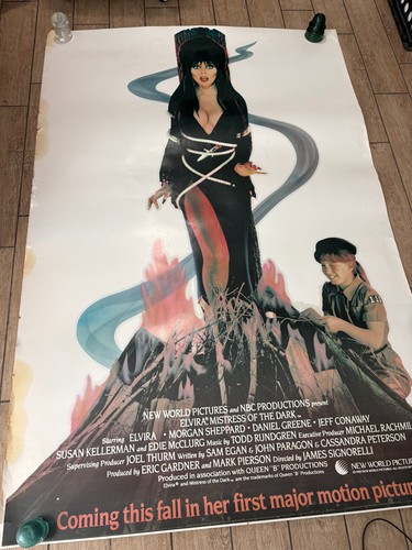RARE 1988 Elvira Mistress of the Dark Movie 4x6' Uncut Standee Poster - Banned
