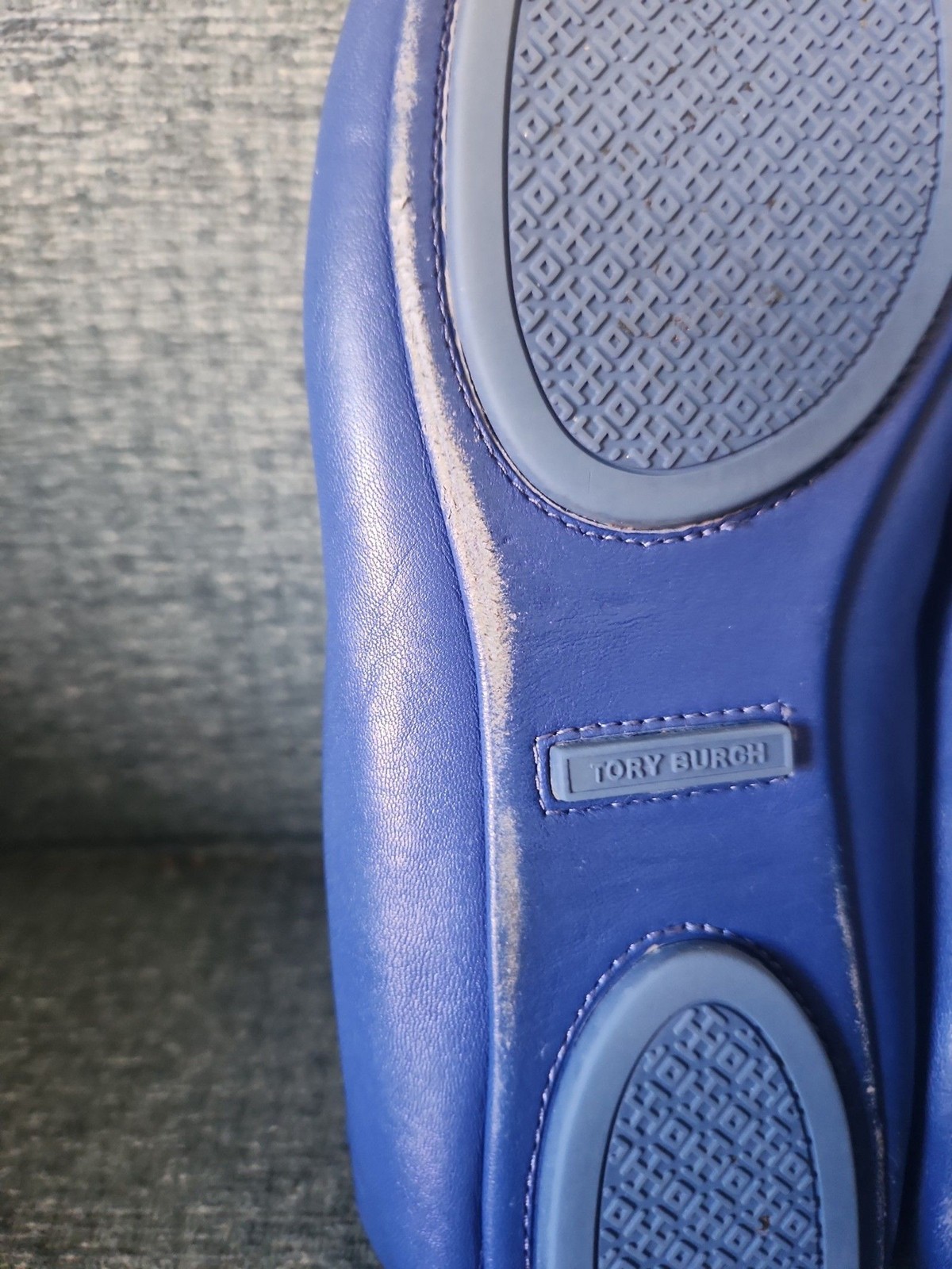 Tory Burch "Minnie" Travel Ballet Flats Dark Blue Leather Size 10 thumbnail 9