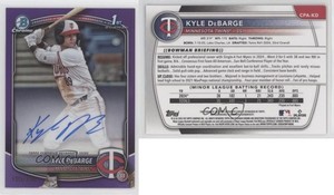 2025 Bowman Chrome Prospect Purple Refractor /250 Kyle DeBarge #CPA-KD Auto