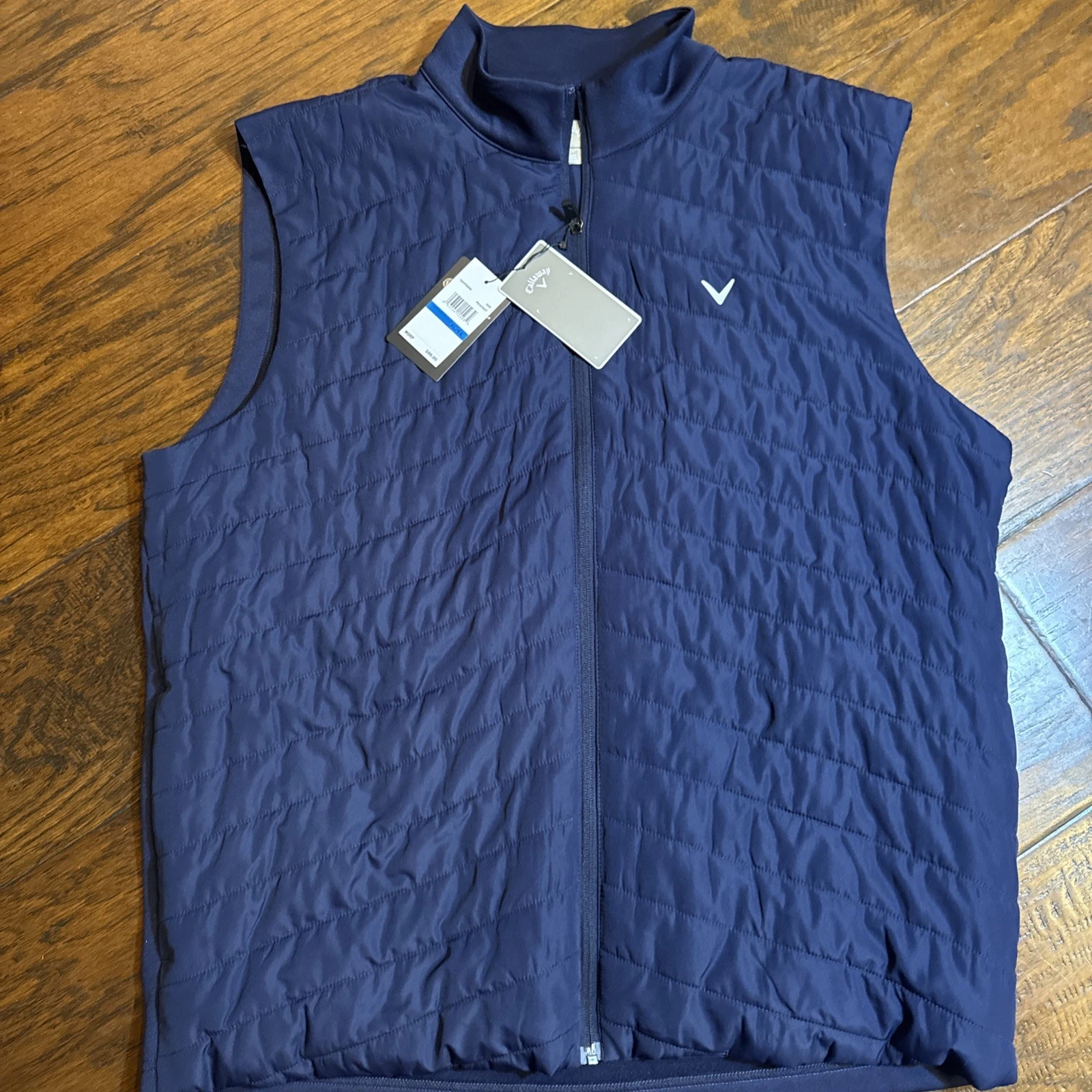 Callaway Puffer Vest Mens XL Blue Quilted Lightweight Jacket Golf Outdoor NWT