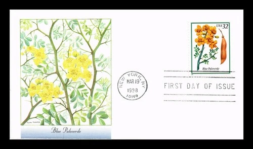 DR JIM STAMPS US COVER BLUE PALOVERDE FLOWERING TREES FDC FLEETWOOD