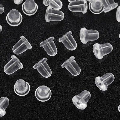 200PC Heavy Duty Rubber Earring Backs Sleeves Holders Stoppers Nuts Silicone