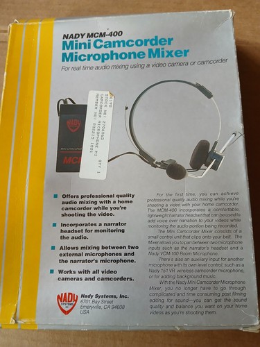 NADY MCM-400 Mini Videocamera Microfono Mixer per Videocamera Mixaggio Audio - Foto 2 di 16