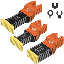 16pc Titanium Oscillating Tool Blades, Professional Universal Multitool Blade...