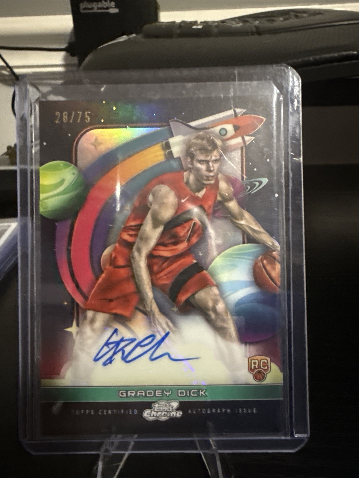 2023-24 Topps Cosmic Chrome Gradey Dick First Flight /75 Rookie Auto