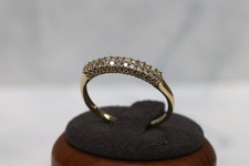 9ct Yellow Gold Diamond Half Eternity Ring - Size S - UK Hallmark