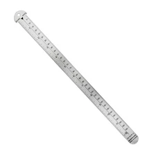 12 Inch Chrome Drafting Ruler Stainless Steel Multi Purpose Measurement Tool