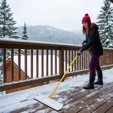 29in Wide Snow Pusher Shovel Plow Blade for Driveways, Sidewalks, Doorways Decks