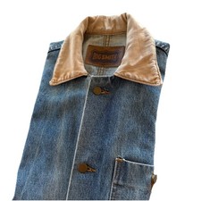 Vintage Big Smith Denim Chore Jacket Mens Measures Small Blue 80S 90S Barn Work
