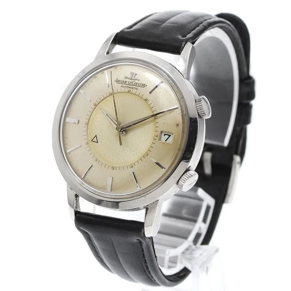 Jaeger LeCoultre — Jaeger-LeCoultre Memobloc 37mm SS Gold Dial Automatic Date, Alarm Watch #C12512