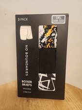 New No Boundaries Men  s Wicking Stretch Boxer Briefs 3 Pack, Size 3XL