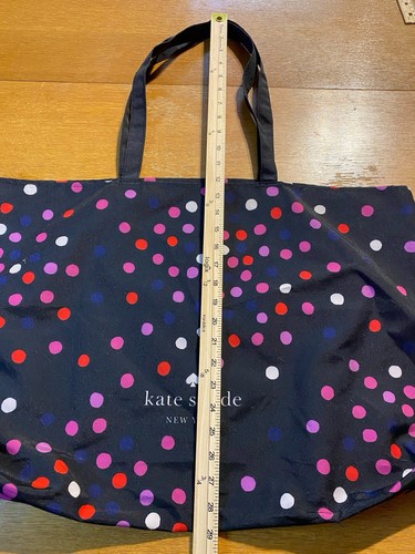 Kate Spade Tote Bag Multicolor Polka Dot Large Colorful Black EUC - Picture 8 of 9
