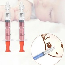 2PCS Silicone Baby Nasal Aspirator Syringe Set - Gentle Nose Cleaner for Kids