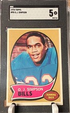 1970 Topps OJ SIMPSON ROOKIE Buffalo Bills #90 SGC 5 EX Condition!