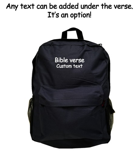 Bible verse Philippians 4:13 embroidered backpack, school bag backpack - Picture 2 of 4