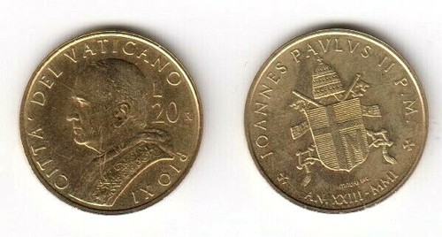 2001 Vaticano Lire 20 Giovanni Paolo II Anno XXIII Fior di Conio Unc - 第 1/1 張圖片