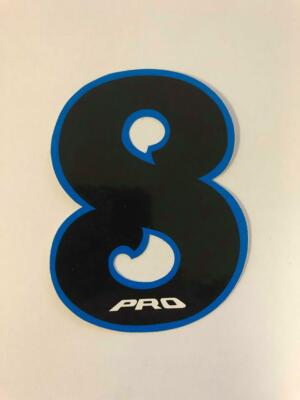 VINTAGE BIKE BICYCLE BMX MX NUMBER STICKER # 4 WHITE AND BLACK NUMBER PLATE