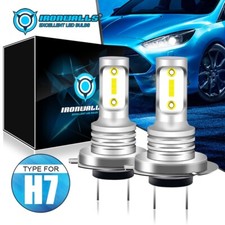 2x H7 LED Headlight Bulbs Conversion Kit High Low Beam Super Bright 6500K White