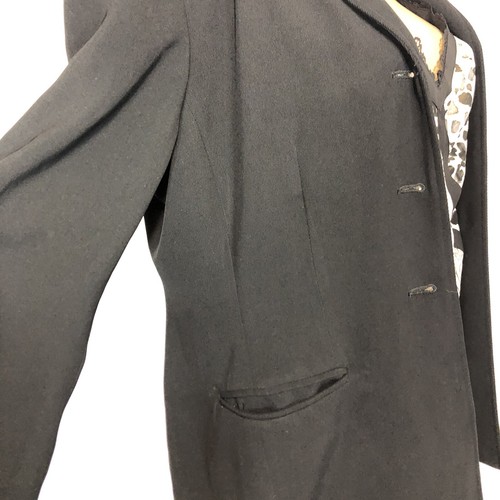 Apostrophe Black Stretch Basic Blazer Women's Size 8 Coat Long Sleeves Lined Top - Picture 8 of 12
