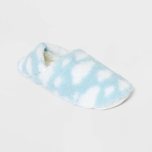 Cow Print Cozy Fleece Pull-On Slipper Socks with Grippers Small / Med A-66