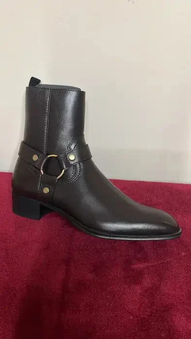 Saint Laurent Paris , Wyatt Harness Boots in Dark Brown BNWB 41 | eBay